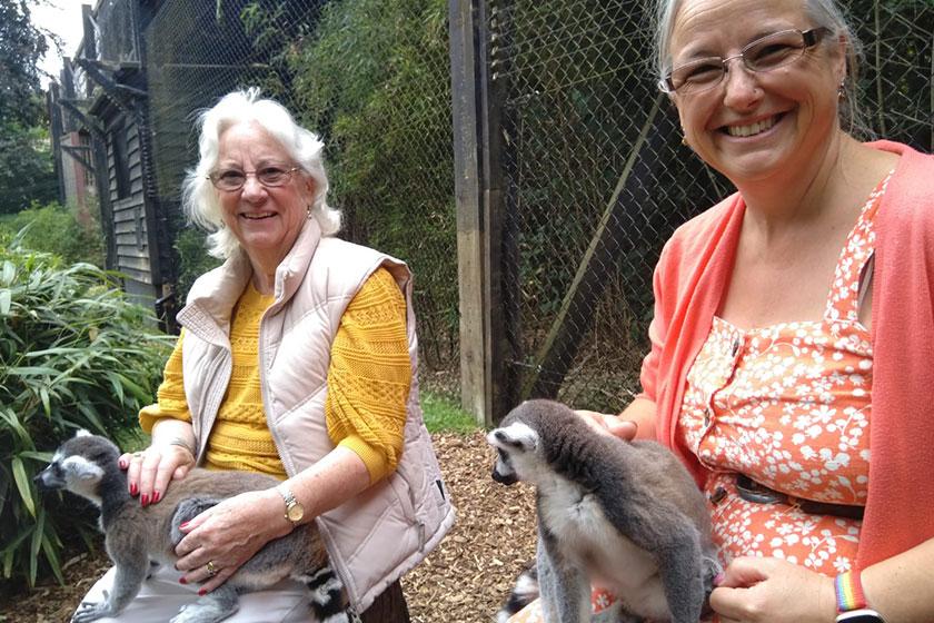 Penny and Susie, a resident at Don Thomson House, our care home in Harwich, on a day trip 