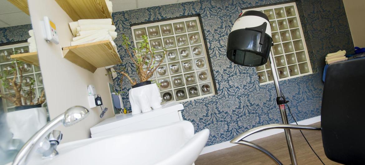 The modern hair dressing salon at Orchard House Residential Care Home.