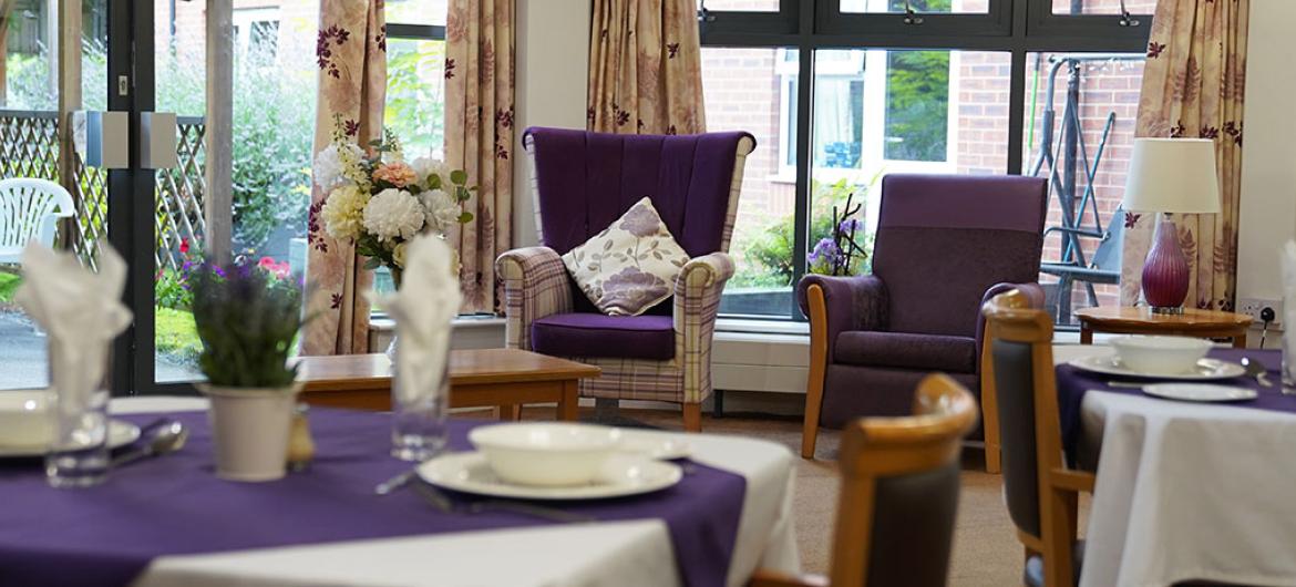 Comfy dining area at Briarscroft Residential Care Home in Birmingham
