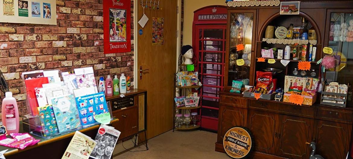 Old fashioned shop at Briarscroft Residential Care Home in Birmingham