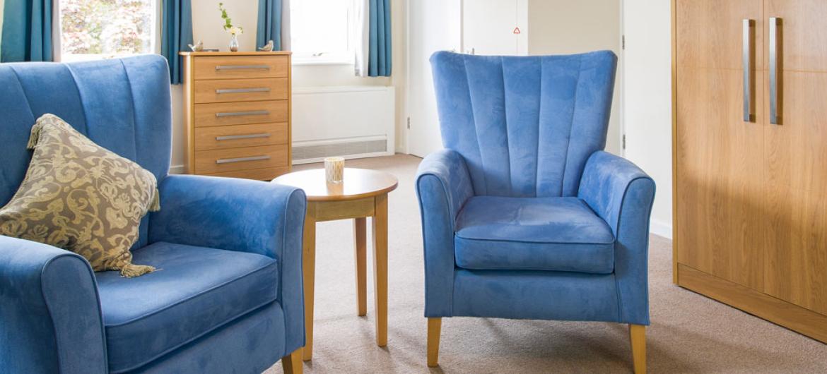 An example of a living room at Shaftesbury Court Residential Care Home.
