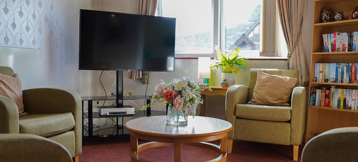 Interior of living area at Lammas House Residential Care Home in Coundon, Coventry