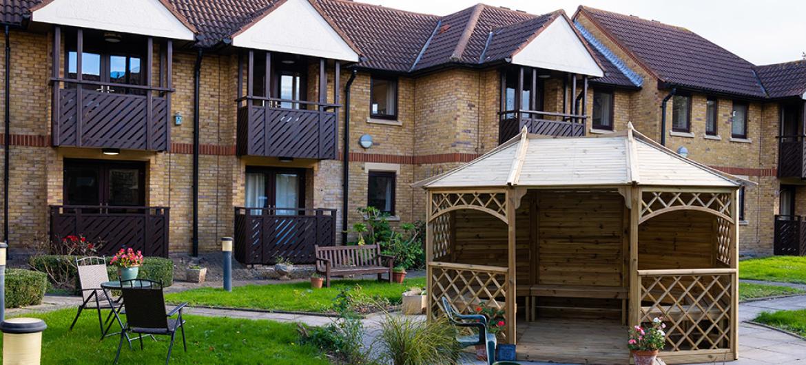 Shaftesbury Court Care Home exterior and gardens