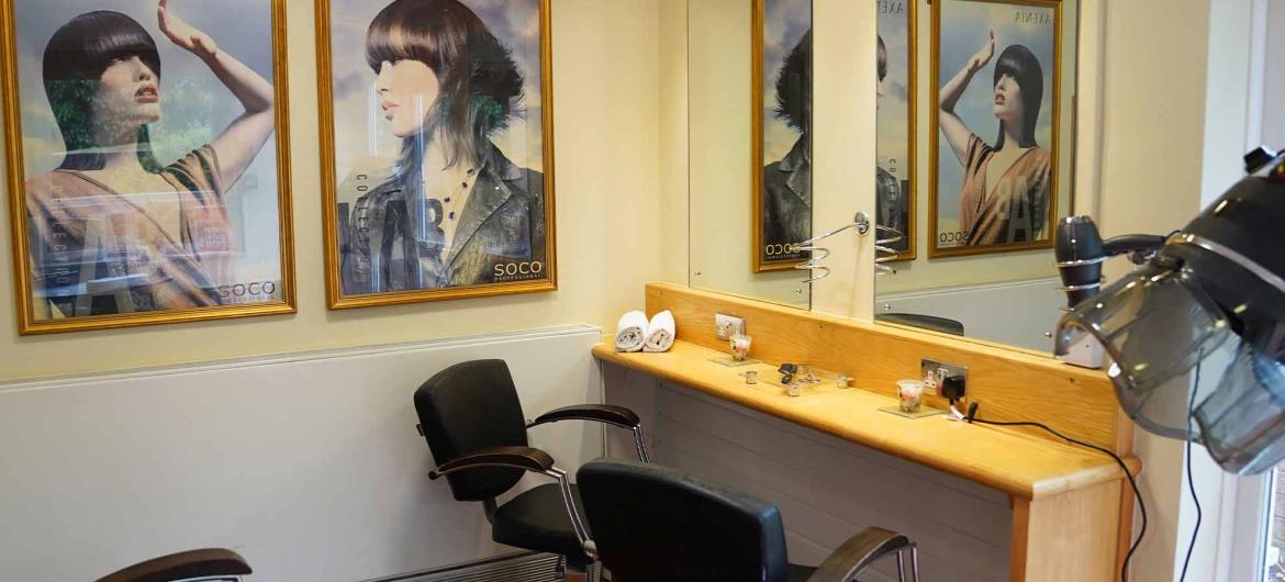 Interior of hair dressing salon at Westmead Residential Care Home
