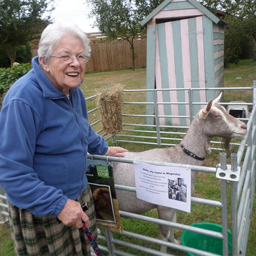 Don Thomson resident with a goat