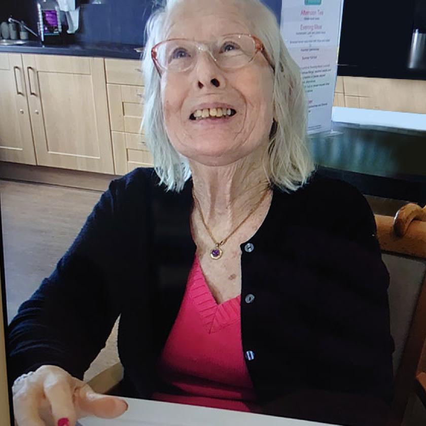 Doris Bosley at Briggs Lodge Residential and Nursing Home in Devizes, where she lives with dementia 