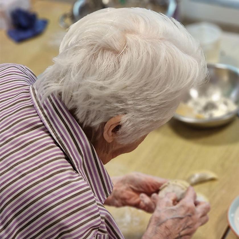 Residents at Fernihurst Nursing Home, our care and nursing home in Exmouth, enjoying cookery sessions 