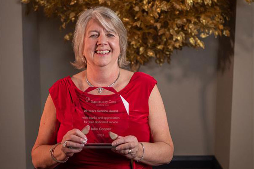 Long service award winner Julie Cooper