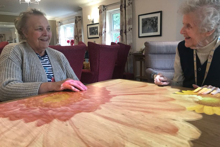 Residents using the new &#039;Magic Table&#039;