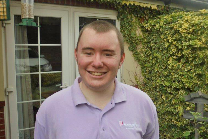 Archie Wilson, who has secured a permanent position at The Laurels Residential and Nursing Home in Derby after joining through the Government&#039;s Kickstart scheme 