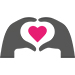 Hearts in hands icon