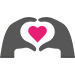 Hearts in hands icon