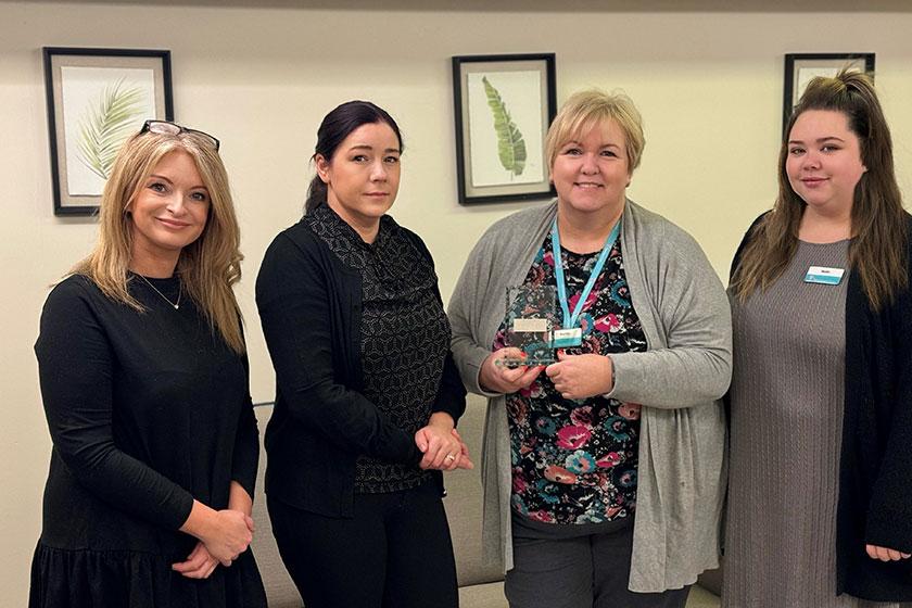 The team at Allanbank Care Home in Dumfries with their Caring UK Award 