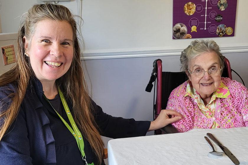 Gilly with mum Irene, who lives at Abercorn House Care Home in Lanarkshire 