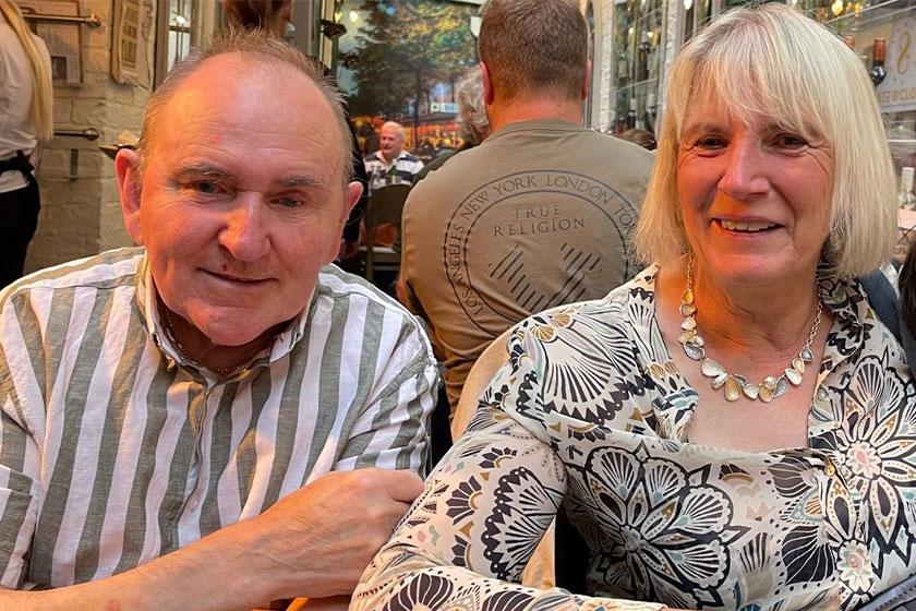 The staff are amazing - I love them so much! Dennis, a resident at our Tyneholm Stables care home in East Lothian, with his wife Helen