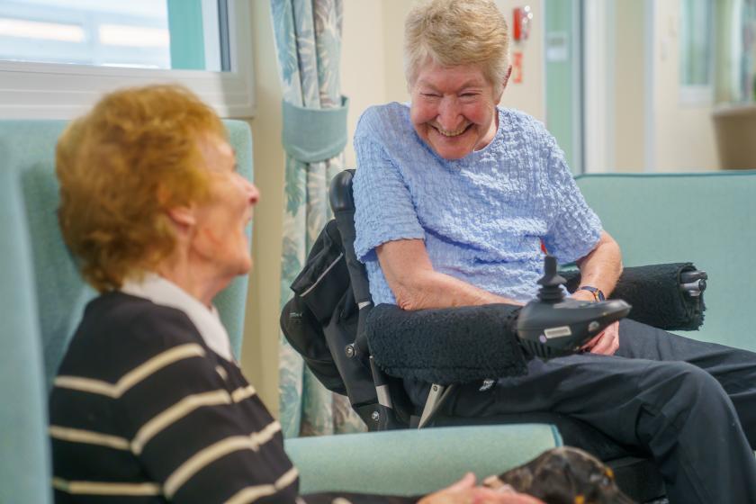 “To me the staff are everything, a joy in my life” Nicky’s story Nicky (right) a resident at our Ivydene Residential and Nursing Home in Ivybridge with her friend Mavis