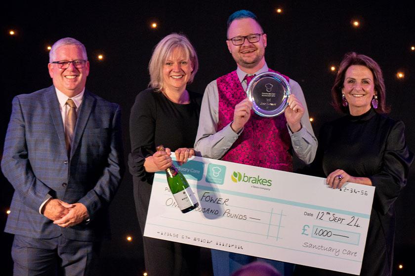 Joe scoops MasterChef victory at this year's Chef Conference Winner of Masterchef 2024 Joe Fower with his prize at Sanctuary Care's Chef Conference
