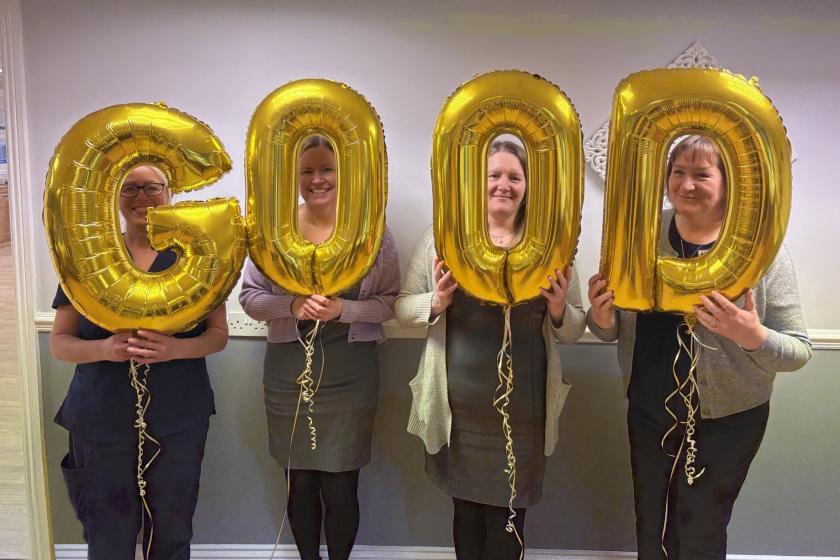 CQC Success for Dovecote Celebratory Image with Gold CQC Balloons
