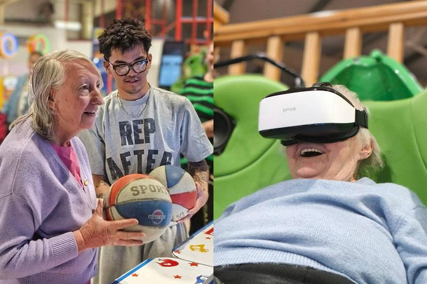Residents enjoying holiday activities