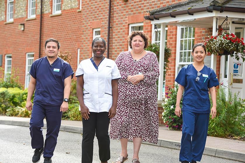 Professor Deborah Sturdy and staff from Watlington Nursing Home