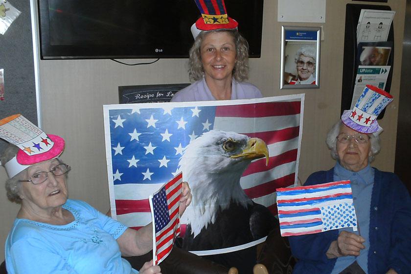 Residents in Bilston celebrating the Fourth of July.
