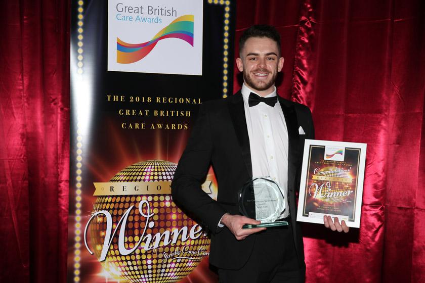 Jack with his accolade at the North East Great British Care Awards