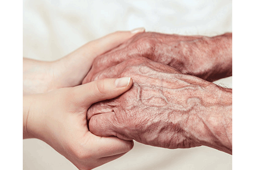 Holding hands.