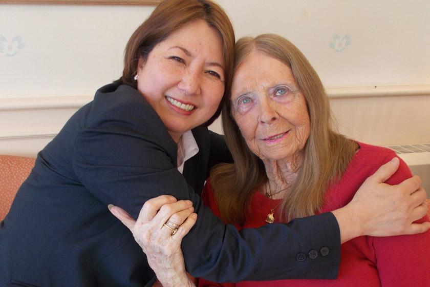 Deputy manager Josie Barcial, and resident Jean Hoare