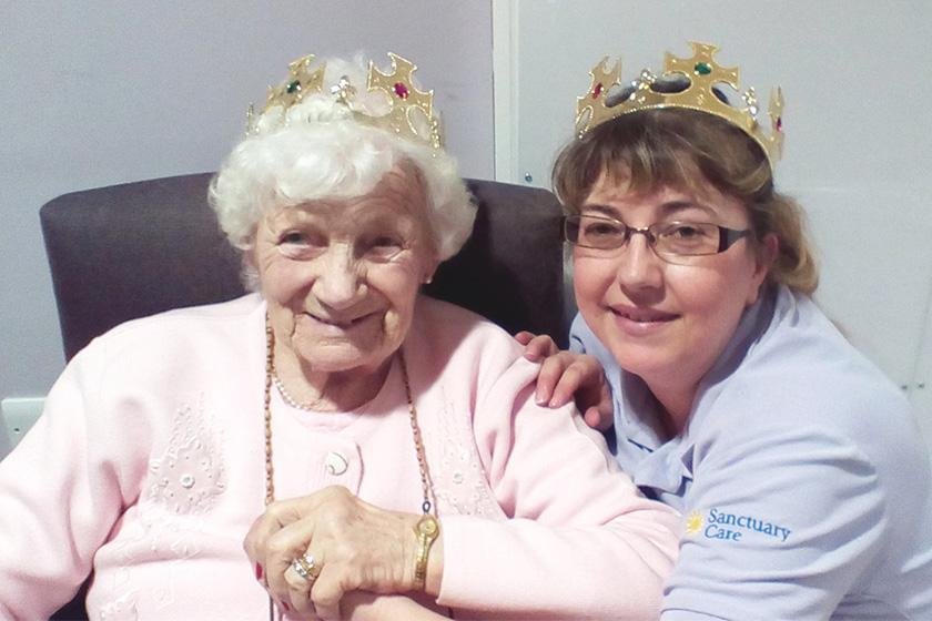 resident Eileen Casbolt and team member Jacqui Edwards.