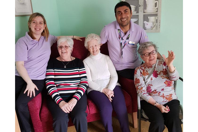Staff and residents from Forefaulds Care Home