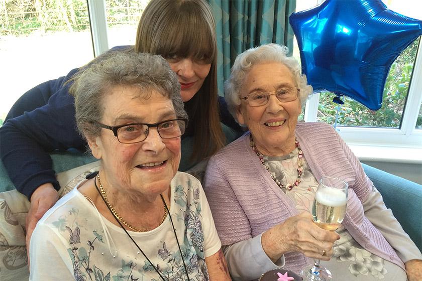Resident Janet Tye, Deputy Manager Louise White and Resident Shirley Woodley.