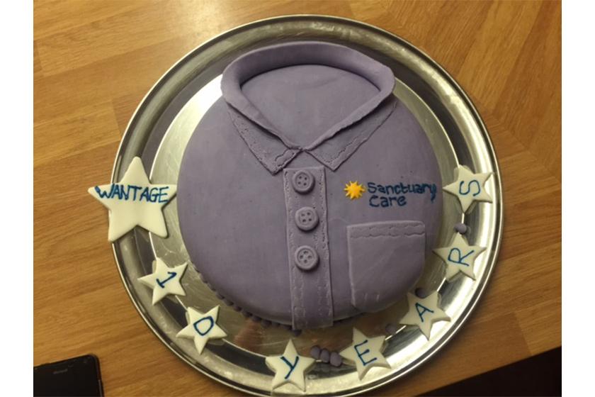 Cake celebrating Wantage Nursing Home's 10 years of care.