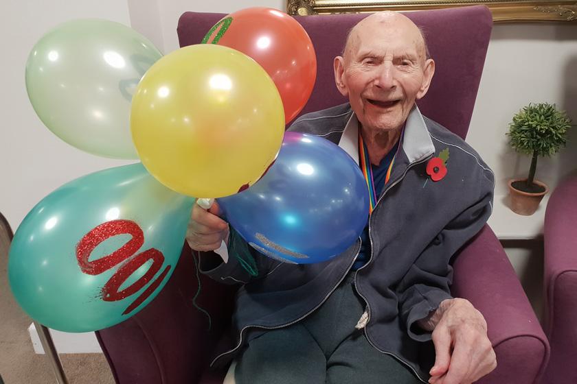 Victor celebrating his 100th birthday