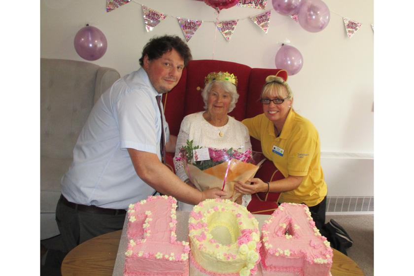 Ivy Flaherty celebrating her 104th birthday.