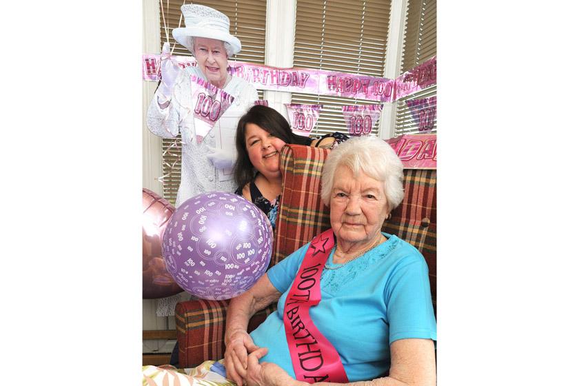 Resident Jenny Bridge and Senior Care Assistant Natalie Emms
