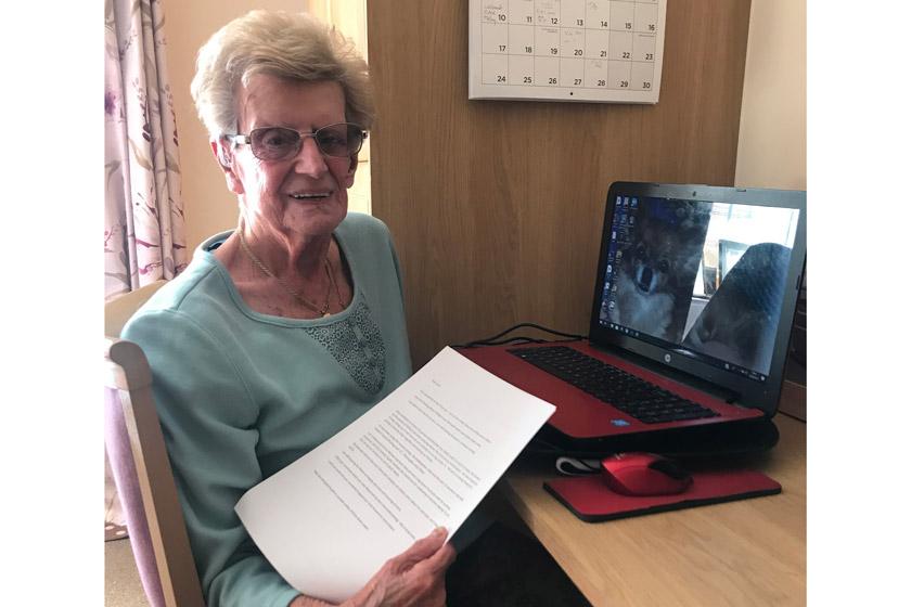 June with one of the emails she has received.