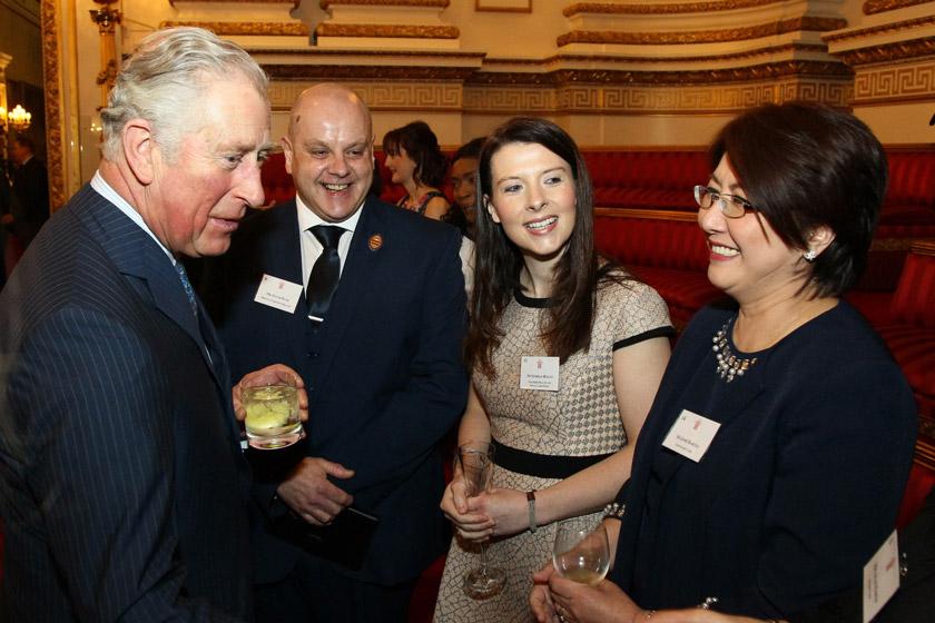 Josie Barcial with the Prince of Wales at the celebration of nursing reception