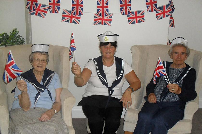 Resident Briony Corby, Activities Leader Suzie Davis and resident Jean Coumbe. Resident Briony Corby, Activities Leader Suzie Davis and resident Jean Coumbe.