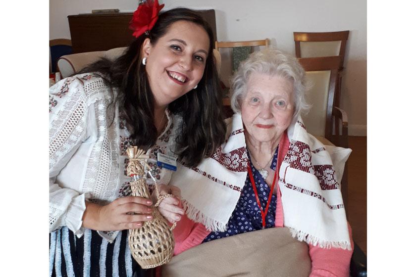 Activities Assistant Andreea Nimas and resident Elise Meek Activities Assistant Andreea Nimas and resident Elise Meek