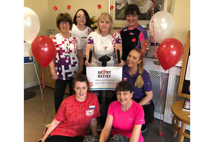 The Regent Care Home staff taking part in the Sport Relief challenge