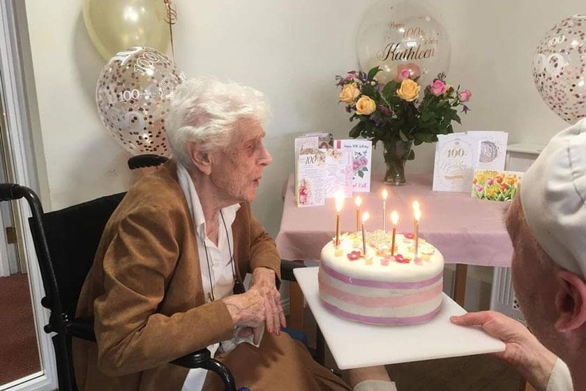 Kathleen celebrating her 100th birthday