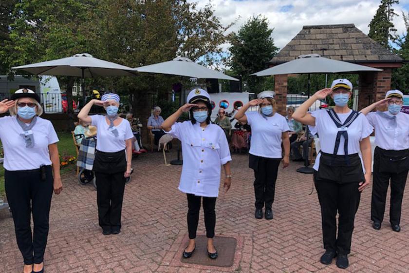 Staff at Lammas House as cabin crew