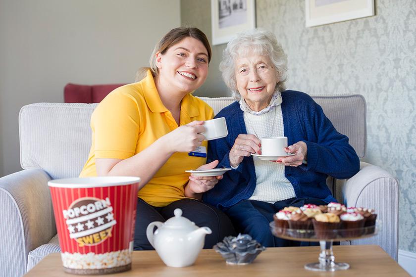 Sanctuary Care resident and care staff