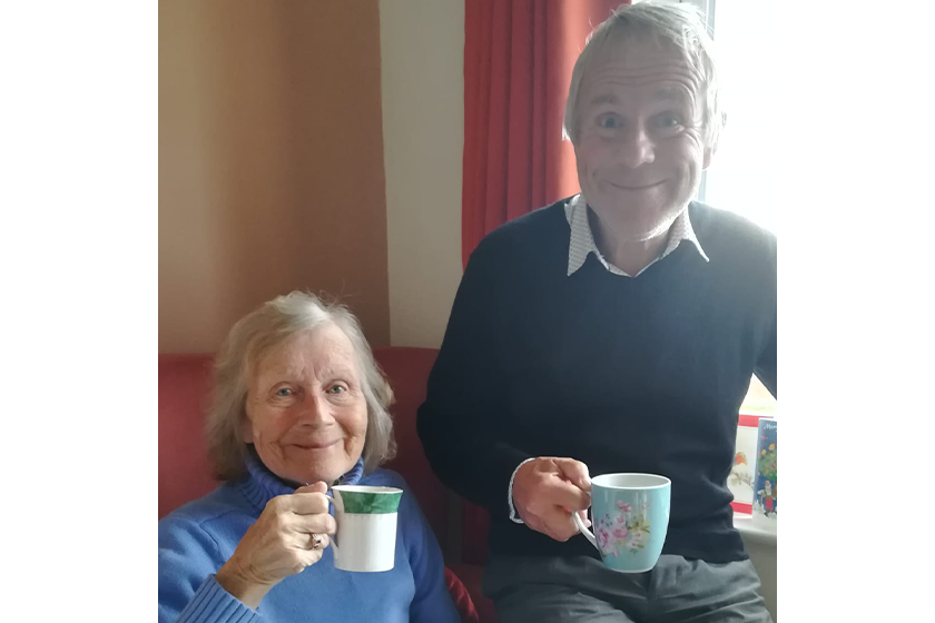 Ann and son Andrew at Barony Lodge Residential Care Home in Nantwich 
