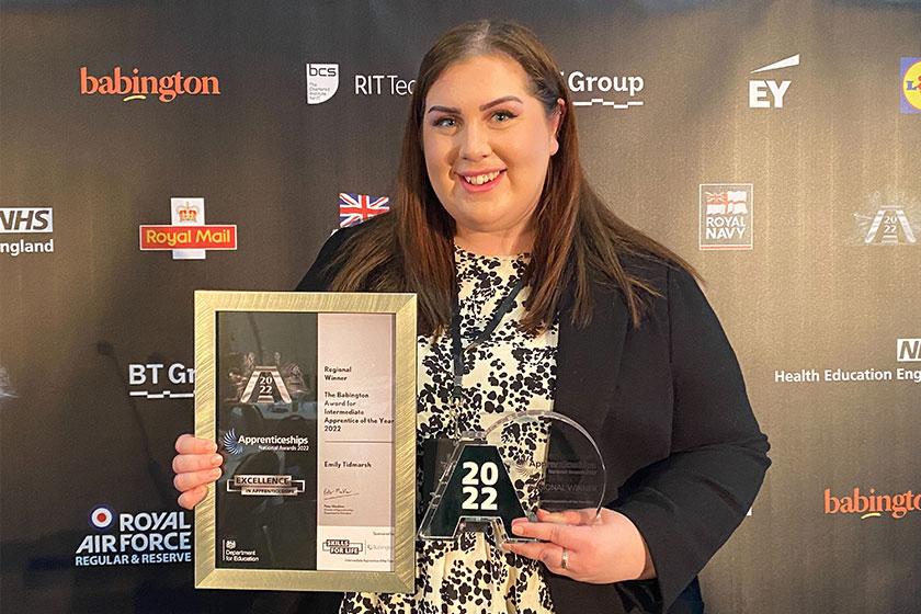 One of our Sanctuary apprentices is celebrating after winning a prestigious regional award. Sanctuary apprentice Emily Tidmarsh