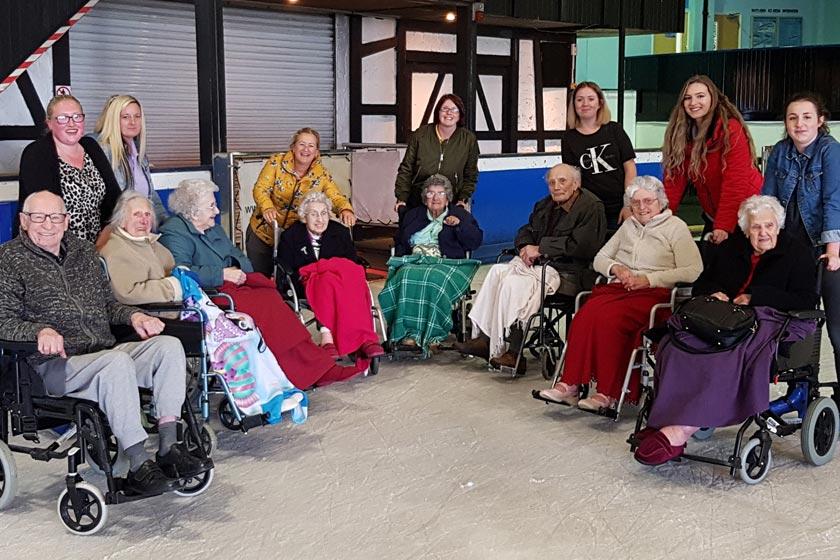 Residents from Ivydene on the ice.