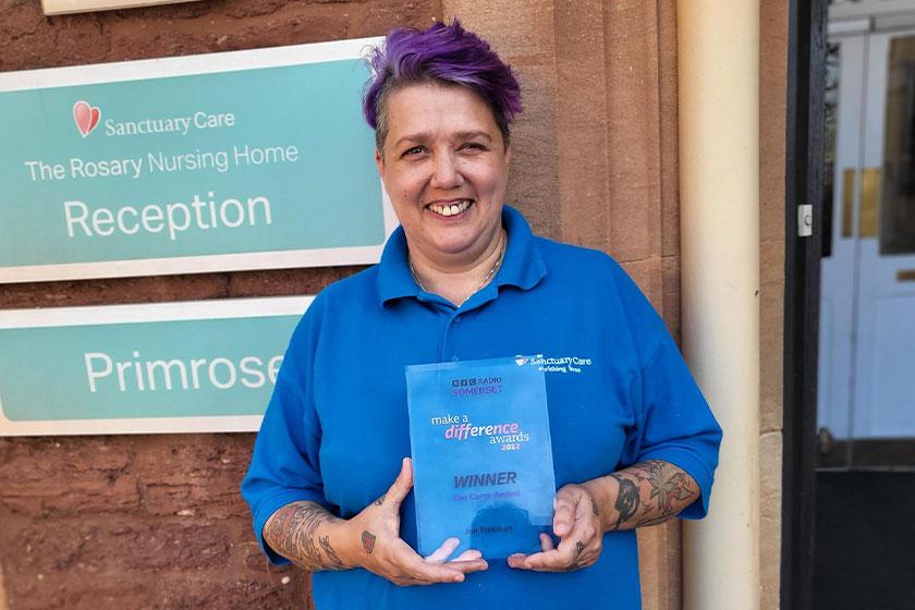 Jen’s awards joy Jen Freeman, activities co-ordinator at our Rosary Nursing Home in Bridgwater, Somerset