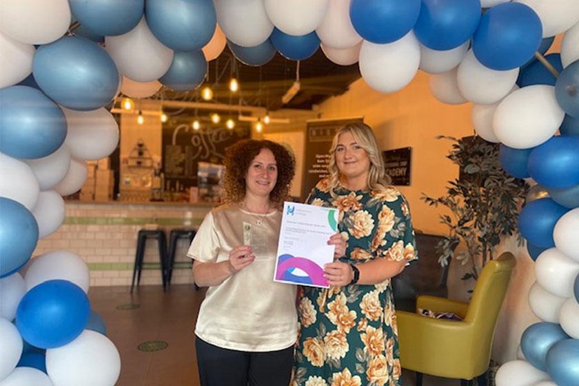 Inspiring the future generation of care workers Leanne and Kelly, from our Bartley Green Lodge Residential Care Home, our care home in Birmingham, receiving their award