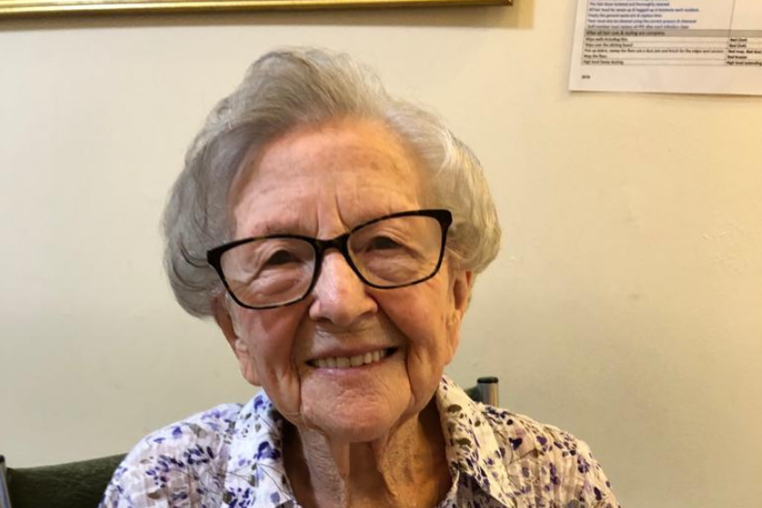 Resident, Blanche, is all smiles as she moves into Lammas House Residential care Home