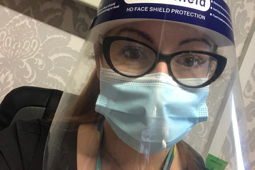 Katie Jowers - Home Manager at Birchwood Court Residential Care Home - wears personal protective equipment (PPE) to keep residents safe.